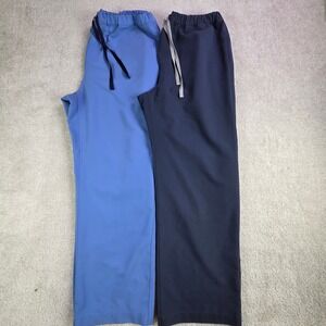 FIGS Technical Collection Scrub Pants Lot (2) Mens XL Short Blue Drawstring